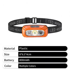 Lampe LED rechargeable avec logo personnalisé, mini lampe frontale réglable en plastique pour extérieur avec câble - Product Image 4