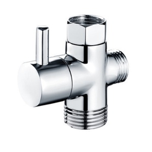 Válvula desviadora de latón cromado pulido para ducha de mano con entrada de agua G3/4 hembra y salida de agua G1/2 y G3/4 - Product Image 1