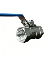 Vanne à boisseau sphérique monobloc en acier inoxydable de qualité supérieure, à passage pleine, de qualité industrielle, avec siège en PTFE, pour gaz, manuelle, OEM, extrémité filetée