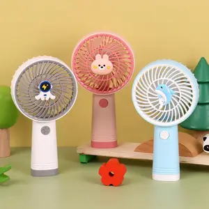 New Small Fan Wholesale Cartoon Cute Mini Electric Fan Usb Charging Silent Handheld Fan for Children Blow Complementary Food