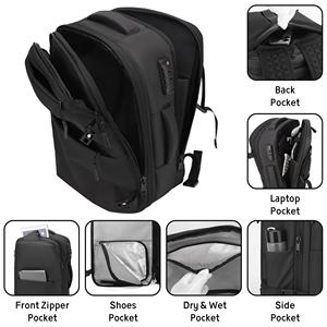 Hot Selling Expandable Business Travel Vacuum Compression Backpack Zipper Custom Logo Waterproof Oxford Laptop - Product Image 3
