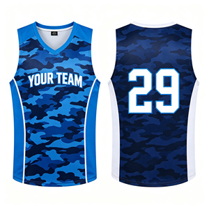 Maillot de basket réversible camouflage pour le jour du match, personnalisé avec nom et numéro d'équipe, double face, sans manches, imprimé 100% - Product Image 3
