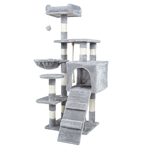 Modern Large 4-Level Cat Tree Cat Tower with Nest <b>Scratching</b> <b>Post</b> Plush Cat Climbing Frame for Indoor Cats - Product Image 1