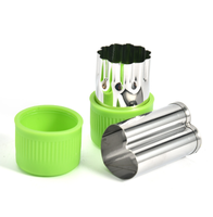 Emporte-légumes en acier inoxydable, 12 pièces, Mini tartes, timbres à fruits et cookies, moule avec couvercle en plastique, pour protéger la main, ustensiles de cuisine