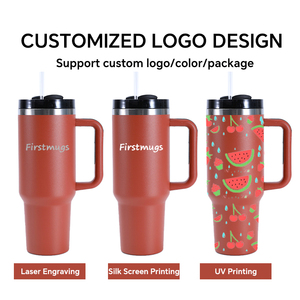 Hot Selling Wholesale Cheap BPA Free Stainless Steel Insulated Vacuum Travel 40oz Coffee Tumbler <b>Straw</b> Handle Lid 6-12 Hours - Product Image 5