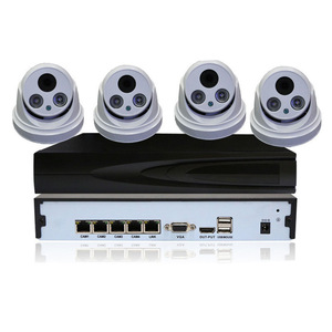 Système de surveillance par caméra dôme PoE 4 canaux 2MP H.264 avec vision nocturne, kit de sécurité réseau pour usage domestique et professionnel - Product Image 1