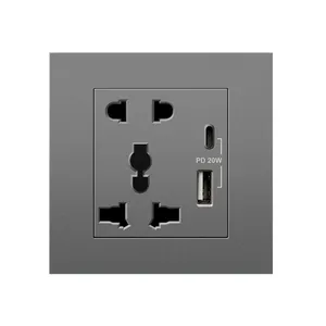 ART DNA Universal Wall Socket 13a 250V Usb Type A And C 12v Charcher 5 Pin Socket