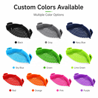Vente chaude Cuisine Snap N Strain Pot Passoire et Passoire À Pâtes-Clip En Silicone Réglable Sur Passoire Pour Casseroles, Casseroles, Bols