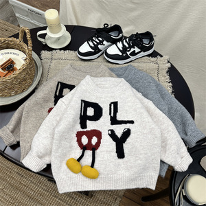 <span class=keywords><strong>Pull</strong></span> personnalisé pour garçons, chemise en tricot pour enfants, hiver automne 2026, nouveau, fibre acrylique épaisse, style coréen, tendance pour garçons - Product Image 4