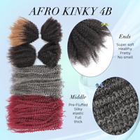 Mèches de tressage bohèmes en cheveux humains brésiliens Remy, couleur sel et poivre, 18 pouces, extension afro crépue en vrac
