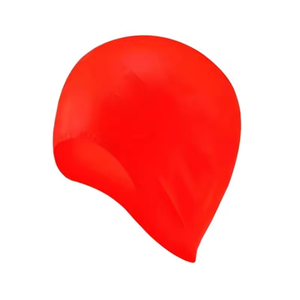 Aangepaste Siliconen Badmuts Voor Volwassenen Kinderen Pure Kleur Met Oorbescherming & Logo Print Voor Lang Haar Voor Langdurig Zwemmen - Product Image 3