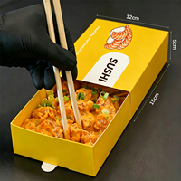Boîte cadeau pour sushi aseptique de style tiroir personnalisée, matériaux recyclés, laminée, anti-fuite, plusieurs boîtes à emporter à usage unique