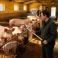Équipement d'élevage porcin OEM, bâton électrique étanche de 100 cm pour porcs, vaches, bovins, truies, fournitures d'éleveuse de bétail, Taser