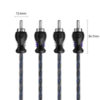 Câble audio pour amplificateur de voiture double canal, câble torsadé 2RCA en PVC mat ultra-souple