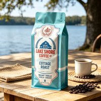 Sacs à café personnalisés avec logo imprimé en gravure, résistants à l'humidité, de qualité alimentaire, pour grains de café, 250g, 500g, 1kg, fond plat, scellage huit côtés