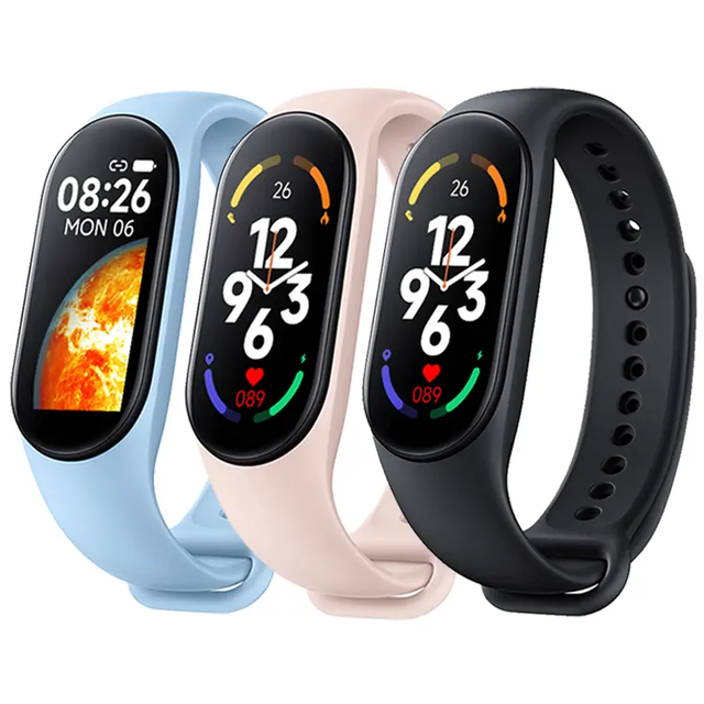 Smart M6 Silica Gel Smartwatch Fitness Tracker Blood Pressure Heart Rate Monitor IP67 Waterproof OLED Display GPS Dual SIM 5-10