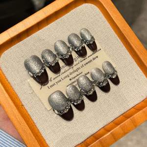 Ojo de gato corto Natural nuevo 3D 10 Uds <span class=keywords><strong>Uñas</strong></span> acrílicas hechas a mano diamante venta al por mayor <span class=keywords><strong>uñas</strong></span> postizas diseñador prensa en las <span class=keywords><strong>uñas</strong></span> - Product Image 2