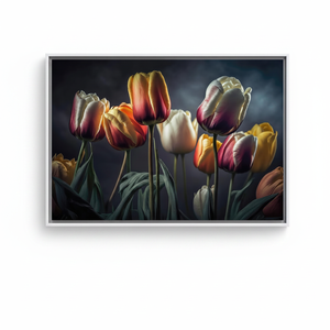 Dramatic Light Floral <b>Canvas</b> Print - Elegant Spring Home Decor,WHITE <b>FRAMED</b> <b>CANVAS</b> - Product Image 2