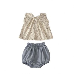Engepapa Zomer Baby Dunne Bloemige Kledingsetjes Baby Meisje Mouwloze Korte Set Peuter Meisjes Kleding - Product Image 1