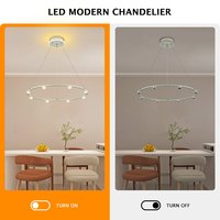 Lámpara de Techo LED de Lujo con Anillo Circular, Estilo Moderno para Comedor y Sala de Estar, en Dorado/Blanco/Negro