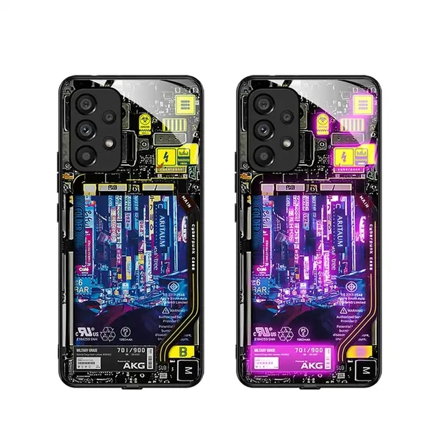 Jmax LED Light Voice-activated Anime LED Phone Case Smart Luminous Tempered Glass for Samsung Galaxy S 20 21 22 23 Plus Ultra