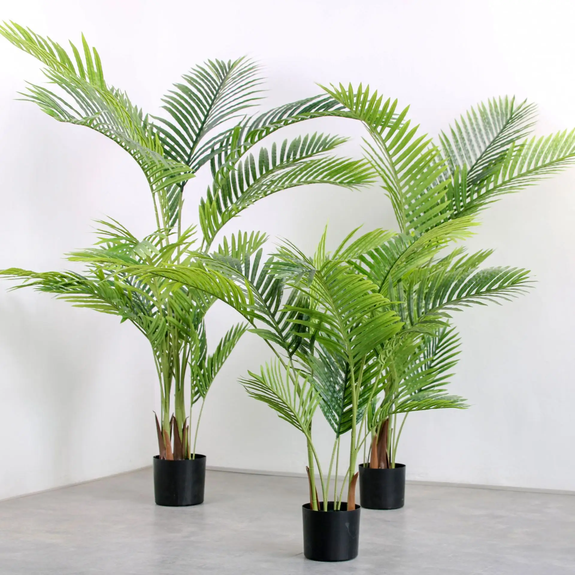 PLSQ1005-110/140/160/180/200CM yapay bitki kapalı dekoratif palmiye ağacı Areca palmiye ev için dekorasyon
