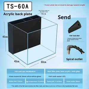 Aquarium marin écologique en <span class=keywords><strong>verre</strong></span>, ensemble complet, petit, blanc, pour débutants, bureau, 40, filtre arrière, fonctionnement facile, aquarium pour poissons coralliens - Product Image 3