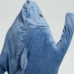 Gros adulte requin sac de couchage bleu flanelle matériel grand drôle Costume Onesie pyjama pour blague cadeaux d'anniversaire fête faveurs - Product Image 2