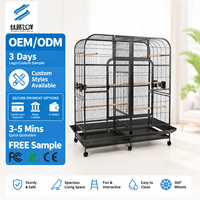 Chaise suspendue pour oiseaux empilable et mobile avec plateau en plastique, grande cage à perroquets, élégante structure d'avarium pour oiseaux d'intérieur et d'extérieur