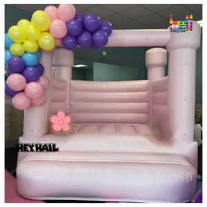 Heyhail Inflables Mini Luxe White Bounce House 8x8 Flat Top White Castle Bouncer Soft Play Rentals para niños - Product Image 2