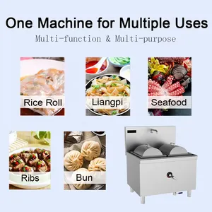 Commercial Rice Noodle Roll Food Electric Steamer Cooker Rice Rolls Machine Stainless Steel Electric 2 Burner Induction Steamer