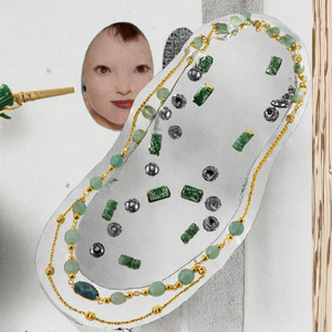 Collar de Jade Ajustable para Mujer con Cuentas Chapadas en Oro, Collar de Cuentas Moderno para Uso Diario - Product Image 3