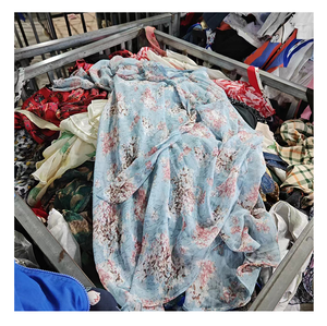 Vestido de Gasa Vintage de Primera Calidad, Cuello Alto a la Moda, Ropa de Mujer de Seda Usada, Guardarropa de Verano de <span class=keywords><strong>Segunda</strong></span> <span class=keywords><strong>Mano</strong></span>, MOQ 45 kg - Product Image 6