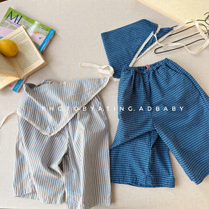 <span class=keywords><strong>Pantaloni</strong></span> per <span class=keywords><strong>Bambina</strong></span> Stile Coreano Primavera 2026, Set in Cotone Lavato con Elastico in Vita, <span class=keywords><strong>Pantaloni</strong></span> Corti per Neonata - Product Image 5