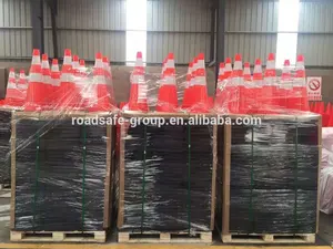 Traffic Cone 18" 28" Black Rubber Base Cone Road Safety/ 450 500 750 700mm Flexible PVC Traffic Cone