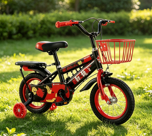 Nouveau vélo haut de gamme pour enfants avec panier de rangement sur la banquette arrière. Le bébé peut rouler avec des roues auxiliaires. - Product Image 1