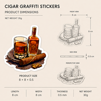 Autocollants en vinyle multicolores pour cigares, pack de décalcomanies graffiti, art crâne bourbon, imperméables, cadeau d'affaires pour hommes, vente en gros, fabriqué en Chine