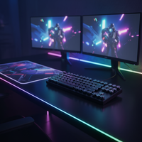 Keyboard Gaming Mekanik Retro 87-Tombol Baru dengan Lampu Latar RGB dan Nuansa Metalik, Koneksi USB Berkabel