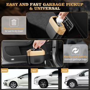 Poubelle de voiture moderne HOWDCHENG, boîte de rangement étanche en plastique, support intérieur avec sacs poubelles intégrés, modèle à suspendre à la porte ou au siège - Product Image 4