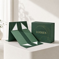 Boîte cadeau pliante en papier noir recyclable personnalisée pour chaussures, emballage en boîte de papier magnétique avec fermeture à rabat magnétique