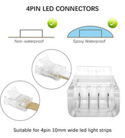 Câble de faisceau de câbles Connecteur simple SMD COB LED Plug 2 3 4 Pin Free Welding 5mm 8mm 10mm avec adaptateur 100mm Ip67 Transparent ABS