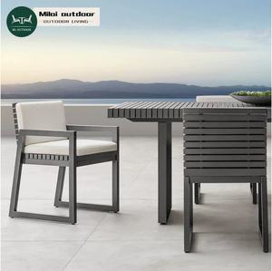 Juego de Muebles de Exterior de Metal Anticorrosión, Sillas y Mesas de Comedor de Aluminio, Muebles de Patio para Hotel, Juego de Mesa de Comedor para Jardín - Product Image 1