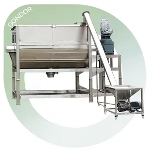 Tự động Áo khoác nhiệt gia vị chất lỏng kết hợp nhỏ Ribbon Máy xay sinh tố vít Mixer bột khô với phun băng tải