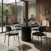 Socle de table cylindrique en fer noir thermolaqué robuste, grande colonne métallique, design moderne pour restaurant extérieur