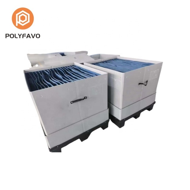 Durable Smart Collapsible Plastic Crate Nestable Stackable Lining Pack Divide Gaylord Reusable Packaging Sleeve Box Solid Style