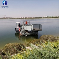 Bateau de coupe d'algues aquatiques, moteur diesel, coupe-herbe sous-marin pour l'élimination des algues dans les réservoirs et les rivières