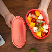 Boîte à repas en silicone ovale Bekal 400ml/900ml/1500ml/Boîte à repas pour bébé en silicone/Boîte à repas anti-fuite anti-casse