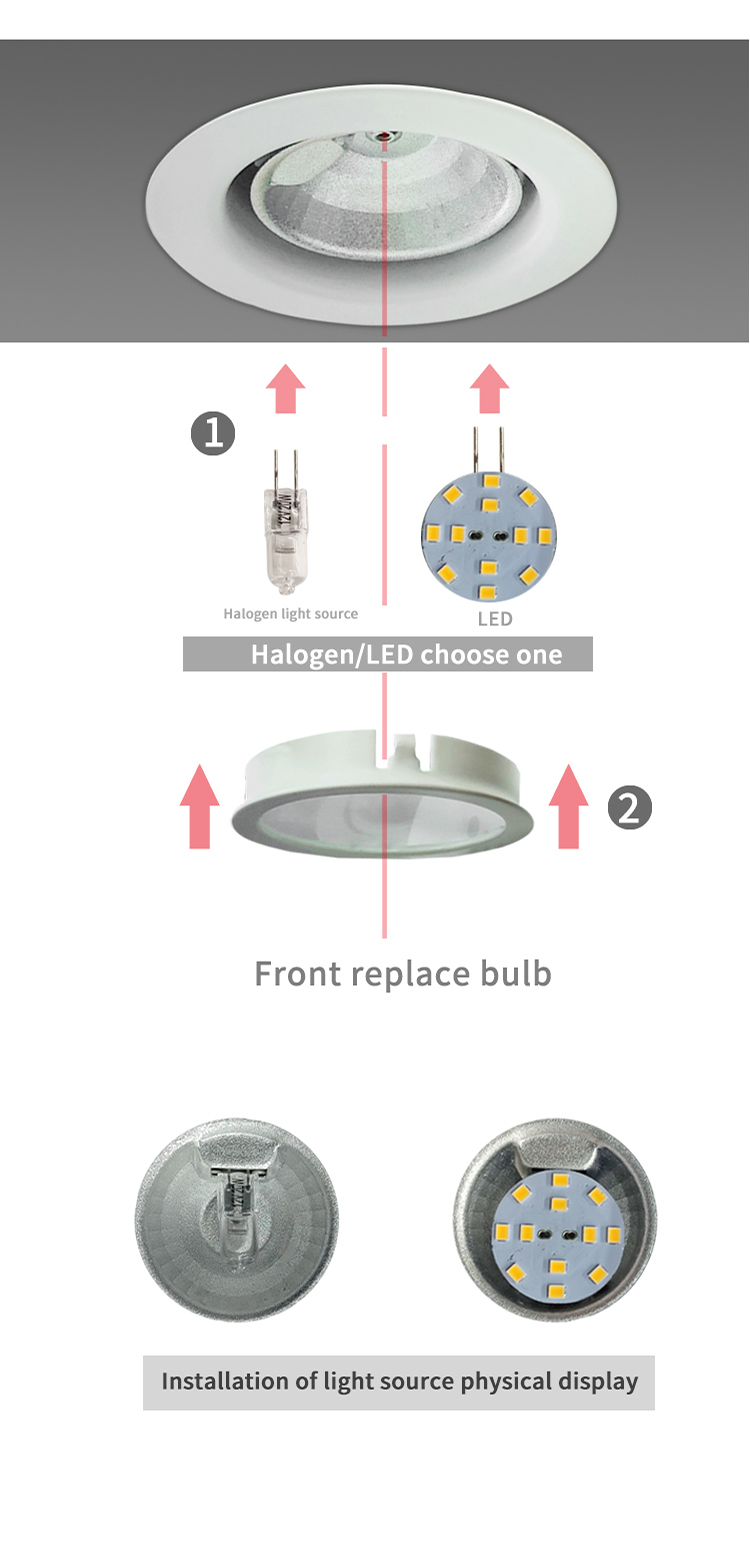 G4 Brushed Chrome Cabinet Lights AC100-240V For Wall Cabinet
