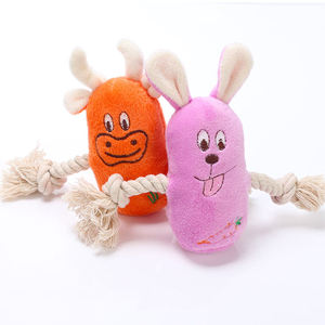 Durable Squeaky Puppy Teeth Cleaning Pet Chew Toys Rope Knotted <b>Plush</b> Mouse & Animal Rabbit Squeak Toys for <b>Cat</b> Dogs - Product Image 2