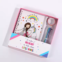 Carnet de notes spirale mini sirène mignon, journal intime, papeterie Kawaii pour enfants, coffret cadeau, ensemble de papeterie avec stylo, modèle 20241222-1